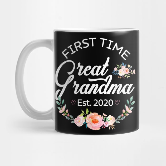 Womens Promoted to Great Grandma Est 2020 First Time Gift by sousougaricas